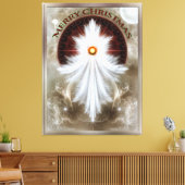 Angel Wings Snowflake Merry Kerstry Canvas Afdruk (Insitu (Woonkamer))