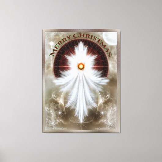 Angel Wings Snowflake Merry Kerstry Canvas Afdruk (Voorkant)