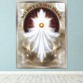 Angel Wings Snowflake Merry Kerstry Canvas Afdruk (Insitu (Houten vloer))