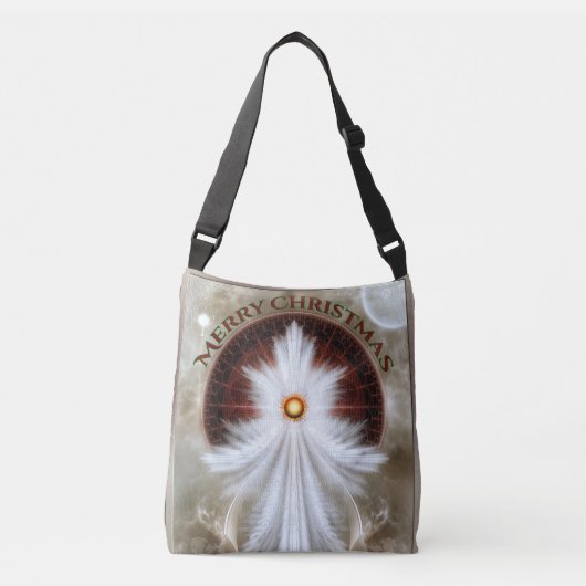 Angel Wings Snowflake Merry Kerstry Crossbody Tas (Voorkant)