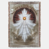 Angel Wings Snowflake Merry Kerstry Deken (Voorkant Verticaal)