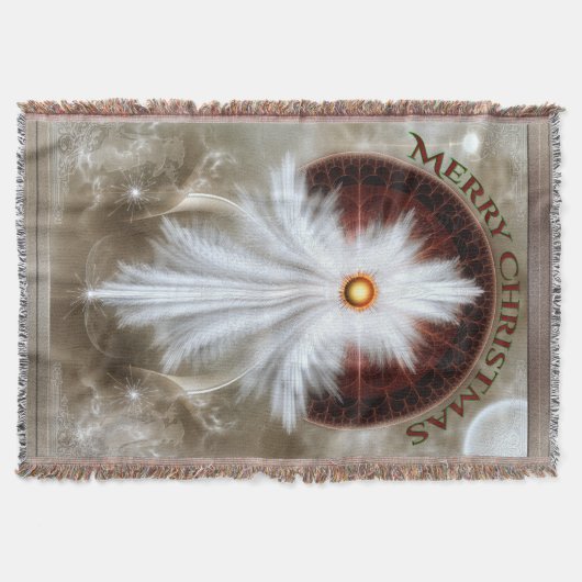 Angel Wings Snowflake Merry Kerstry Deken (Voorkant)
