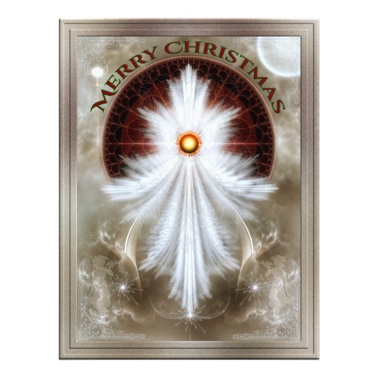 Angel Wings Snowflake Merry Kerstry Foto Afdruk (Voorkant)