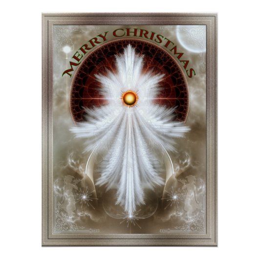 Angel Wings Snowflake Merry Kerstry Perfect Poster (Voorkant)