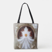 Angel Wings Snowflake Merry Kerstry Tote Bag (Achterkant)
