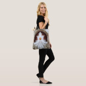 Angel Wings Snowflake Merry Kerstry Tote Bag (Op model)