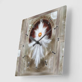 Angel Wings Snowflake Merry Kerstry Vierkante Klok (Hoek)