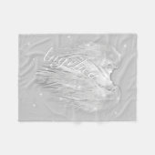 ANGEL WINGS Sparkle Heart Fleece Deken (Voorkant (Horizontaal))