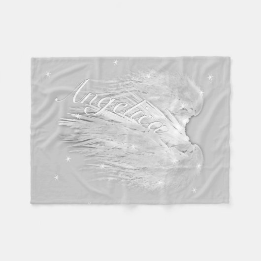 ANGEL WINGS Sparkle Heart Fleece Deken (Voorkant (Horizontaal))