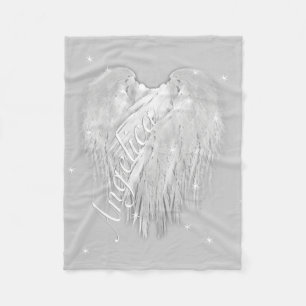 ANGEL WINGS Sparkle Heart Fleece Deken