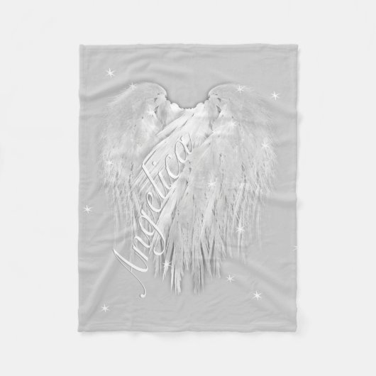 ANGEL WINGS Sparkle Heart Fleece Deken (Voorkant)