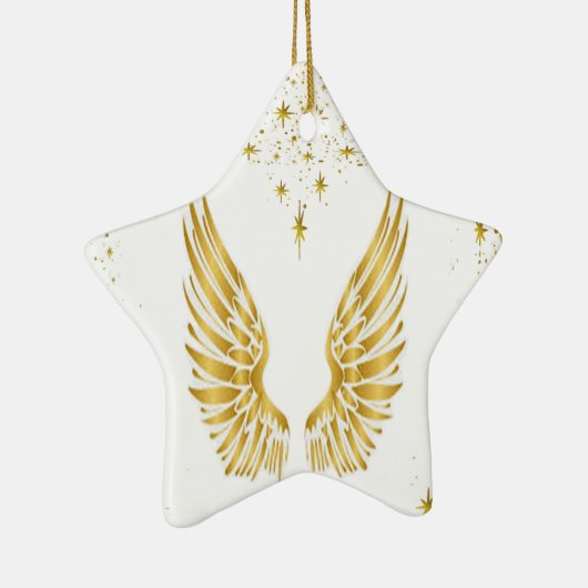 Angel Wings Star-kerstversiering Keramisch Ornament (Rechts)
