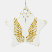 Angel Wings Star-kerstversiering Keramisch Ornament (Voorkant)