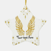 Angel Wings Star-kerstversiering Keramisch Ornament (Achterkant)