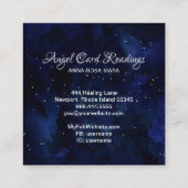 *~* Angel Wings Starry Crystal Heart Night Sky Vierkante Visitekaartje (Achterkant)