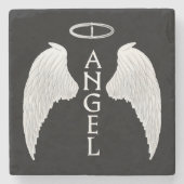 Angel wings stenen onderzetter (Voorkant)