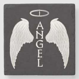 Angel wings stenen onderzetter