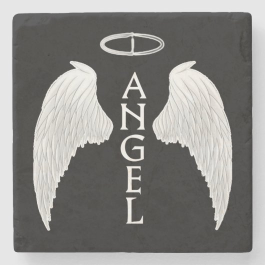 Angel wings stenen onderzetter (Voorkant)