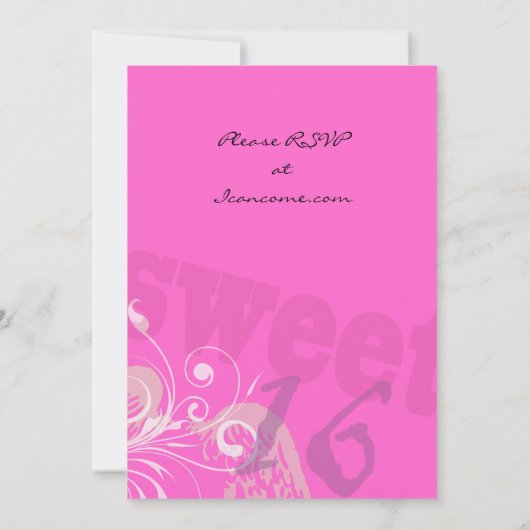 Angel Wings Sweet 16 Zestien Birthday Uitnodiging (Achterkant)