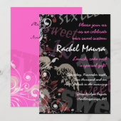 Angel Wings Sweet 16 Zestien Birthday Uitnodiging (Voorkant / Achterkant)