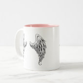 Angel wings tweekleurige koffiemok (Voorkant links)