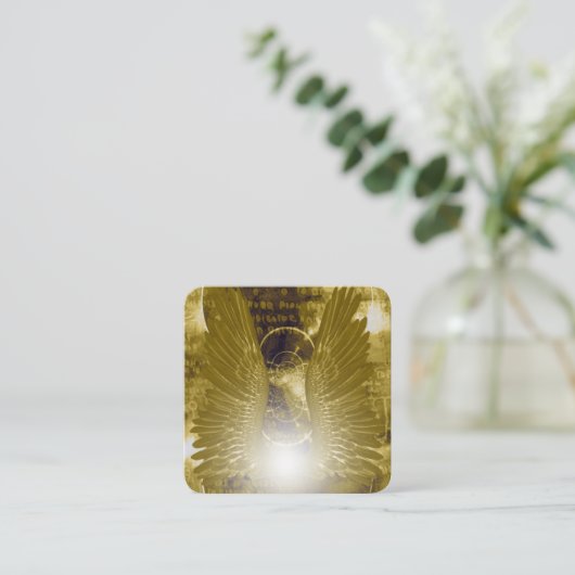 Angel Wings Vierkante Visitekaartje (Staand voorkant)