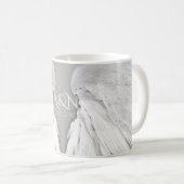 ANGEL WINGS Wedding Elegant Grey Initialen Koffiemok (Voorkant rechts)
