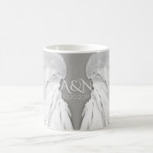 ANGEL WINGS Wedding Elegant Grey Initialen