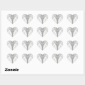 ANGEL WINGS Wedding Initialen Elegant Grey Hart Sticker (Vel)