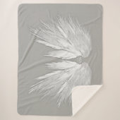 ANGEL WINGS Wedding Initialen Elegant Grey Sherpa Deken (Voorkant)