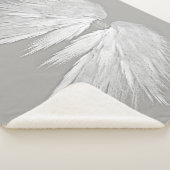 ANGEL WINGS Wedding Initialen Elegant Grey Sherpa Deken (3/4)