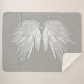 ANGEL WINGS Wedding Initialen Elegant Grey Sherpa Deken (Voorkant (horizontaal))
