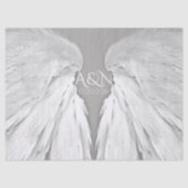 ANGEL WINGS Wedding Initialen Elegant Grey Tissuepapier (Voorkant)