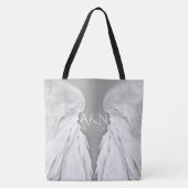 ANGEL WINGS Wedding Initialen Elegant Grey Tote Bag (Voorkant)