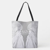 ANGEL WINGS Wedding Initialen Elegant Grey Tote Bag (Achterkant)