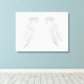 ANGEL WINGS White Canvas Afdruk (Insitu (Houten vloer))