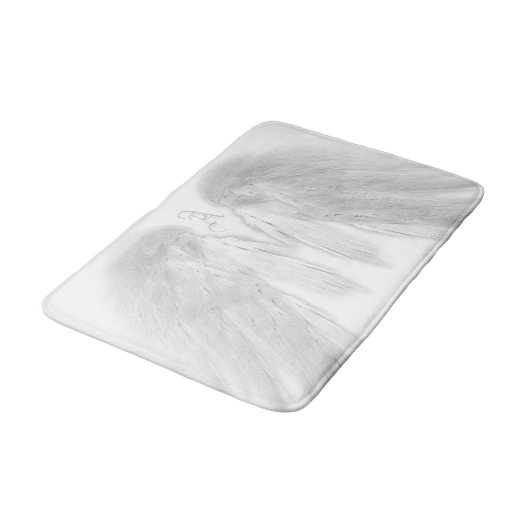 ANGEL WINGS White Custom Monogram Badmat (Gekanteld)