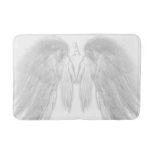 ANGEL WINGS White Custom Monogram Badmat