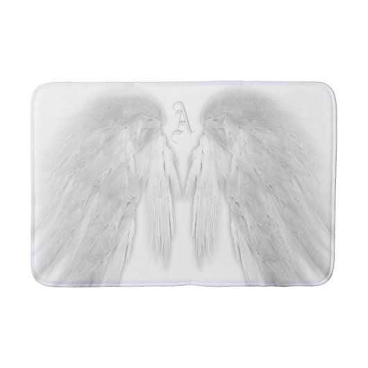 ANGEL WINGS White Custom Monogram Badmat (Voorkant)