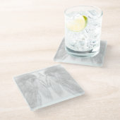 ANGEL WINGS White Custom Monogram Glazen Onderzetter (Schuin)