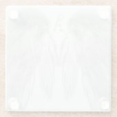 ANGEL WINGS White Custom Monogram Glazen Onderzetter (Achterkant)