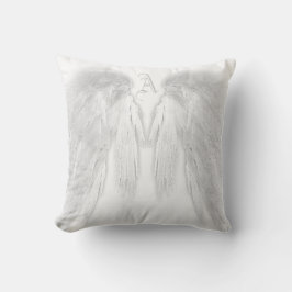 ANGEL WINGS White Custom Monogram Kussen