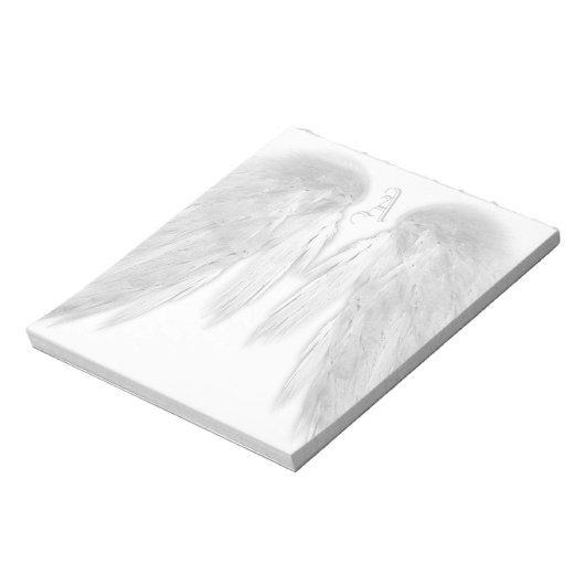 ANGEL WINGS White Custom Monogram Notitieblok (Linkerzijde)