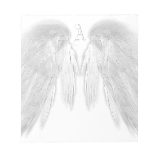 ANGEL WINGS White Custom Monogram Notitieblok (Voorkant)