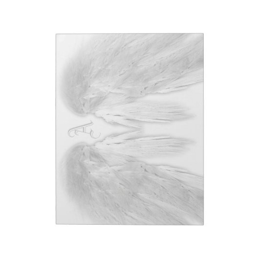 ANGEL WINGS White Custom Monogram Notitieblok (Linkerzijde)