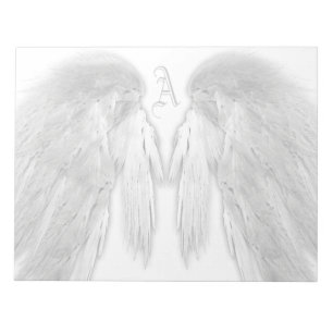 ANGEL WINGS White Custom Monogram Notitieblok