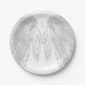 ANGEL WINGS White Custom Monogram Papieren Bordje (Voorkant)