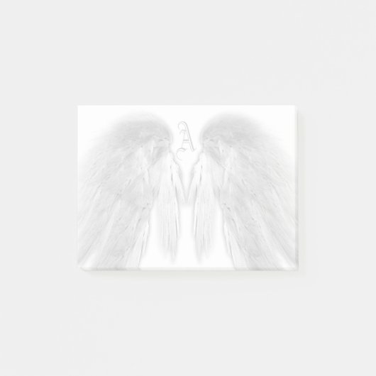 ANGEL WINGS White Custom Monogram Post-it® Notes (Voorkant)