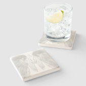 ANGEL WINGS White Custom Monogram Stenen Onderzetter (Zijkant)