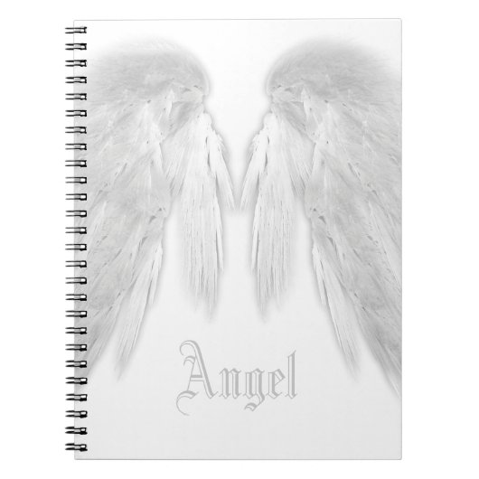 ANGEL WINGS White Custom Name Notitieboek (Voorkant)